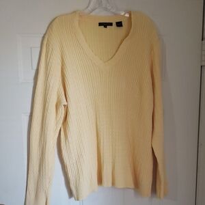 Jeanne Pierre Soft Yellow Ribbed Sweater